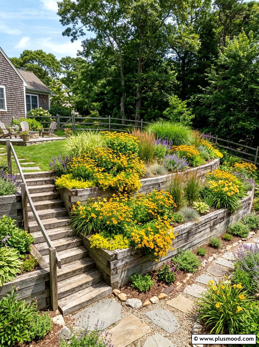 Tiered Backyard Flower Beds - 25 small backyard ideas with flower beds