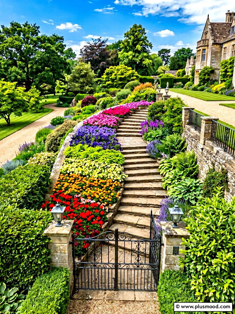 Tiered Flower Bed Staircase - 25 summer raised garden bed ideas