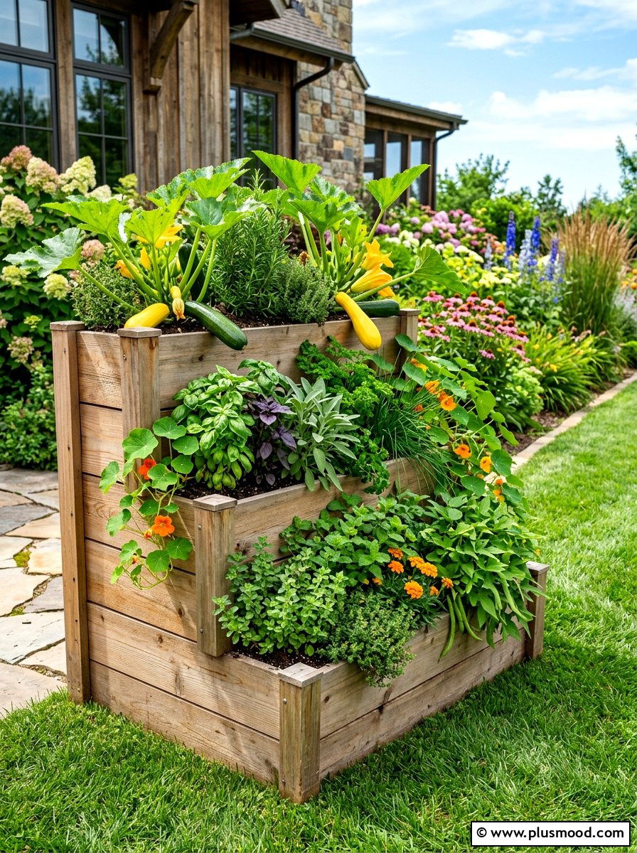 Tiered Garden Bed Planter - 25 summer kitchen garden ideas