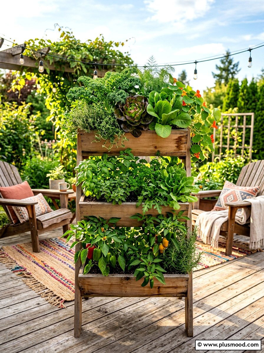 Tiered Garden Planter - 25 small backyard ideas with vegetable garden