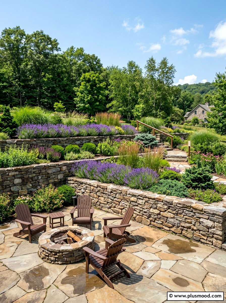 Tiered Garden Retaining Wall - 25 summer backyard privacy ideas