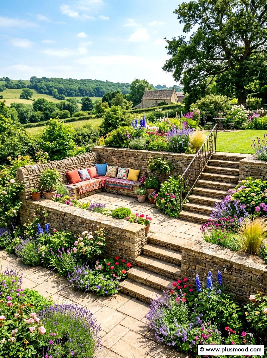 Tiered Garden Seating - 25 summer backyard entertaining ideas
