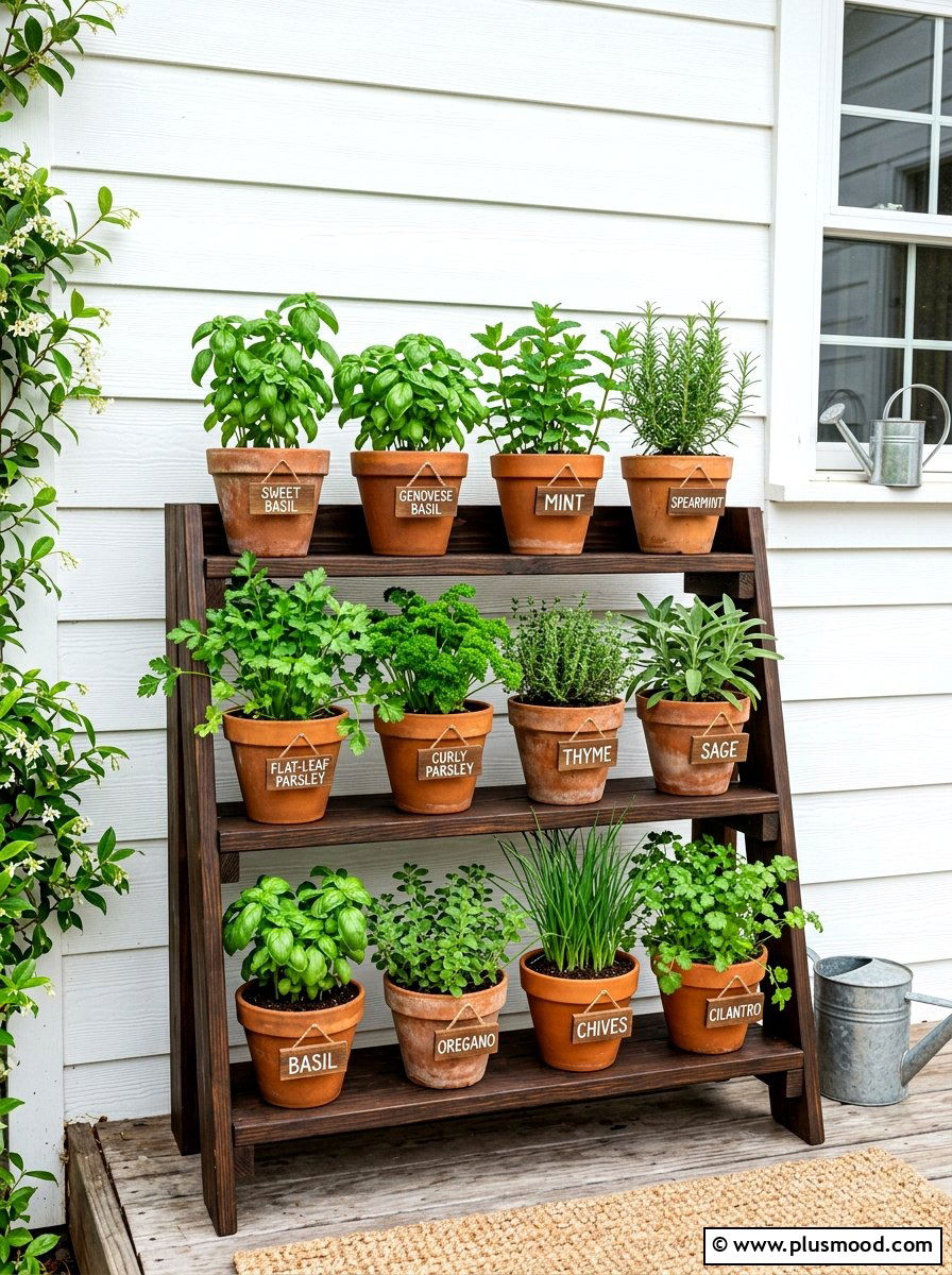 Tiered Herb Planter - 25 summer farmhouse planter ideas