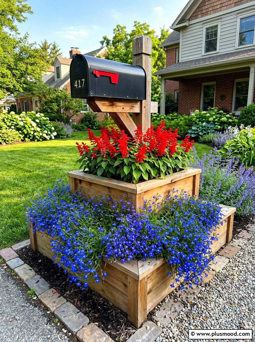 Tiered Mailbox Garden Bed - 25 summer mailbox planter ideas