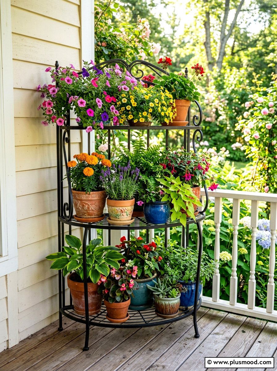Tiered Plant Porch - 25 summer porch ideas for small spaces