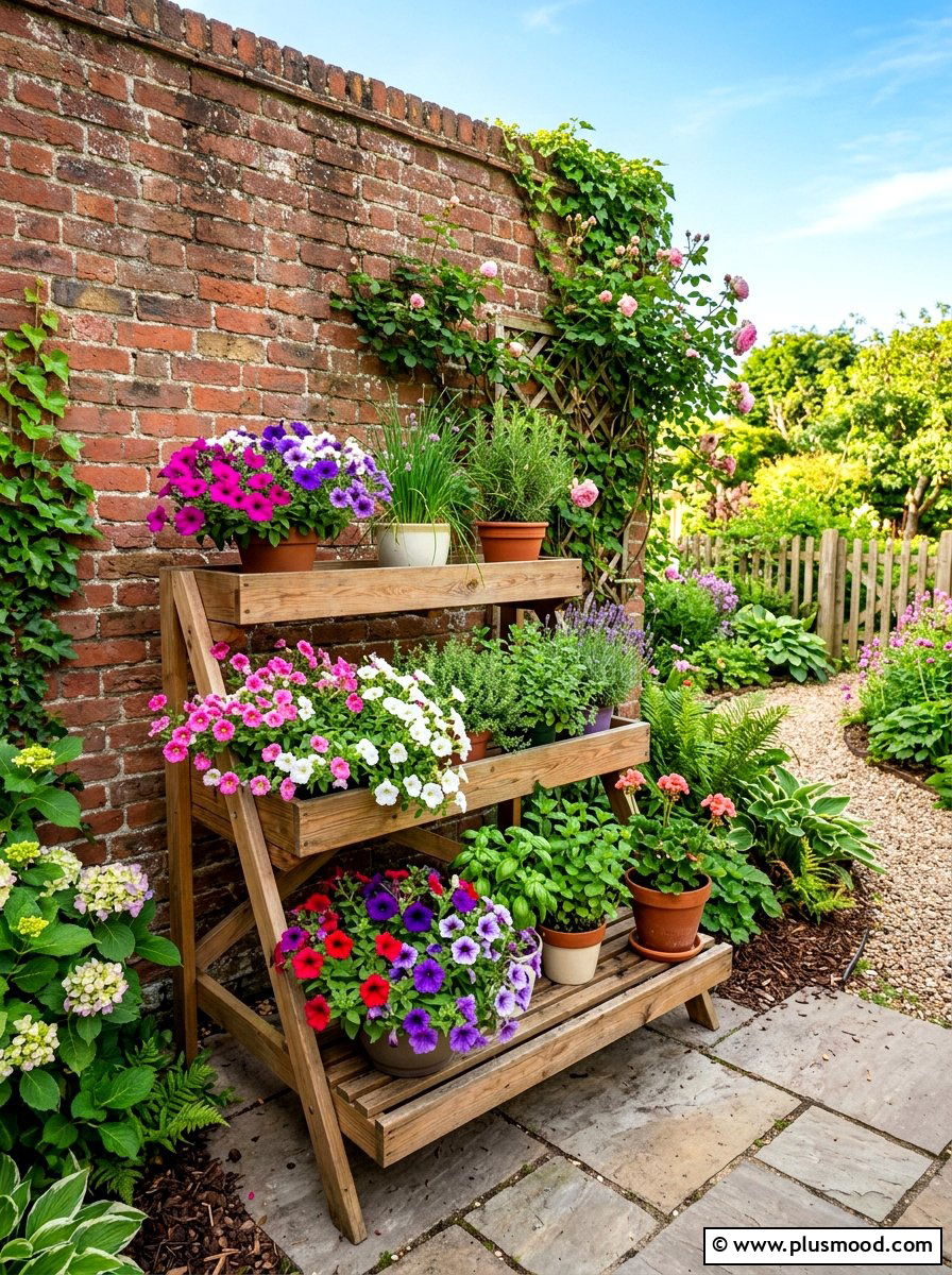 Tiered Plant Stand - 25 summer patio ideas for small backyards