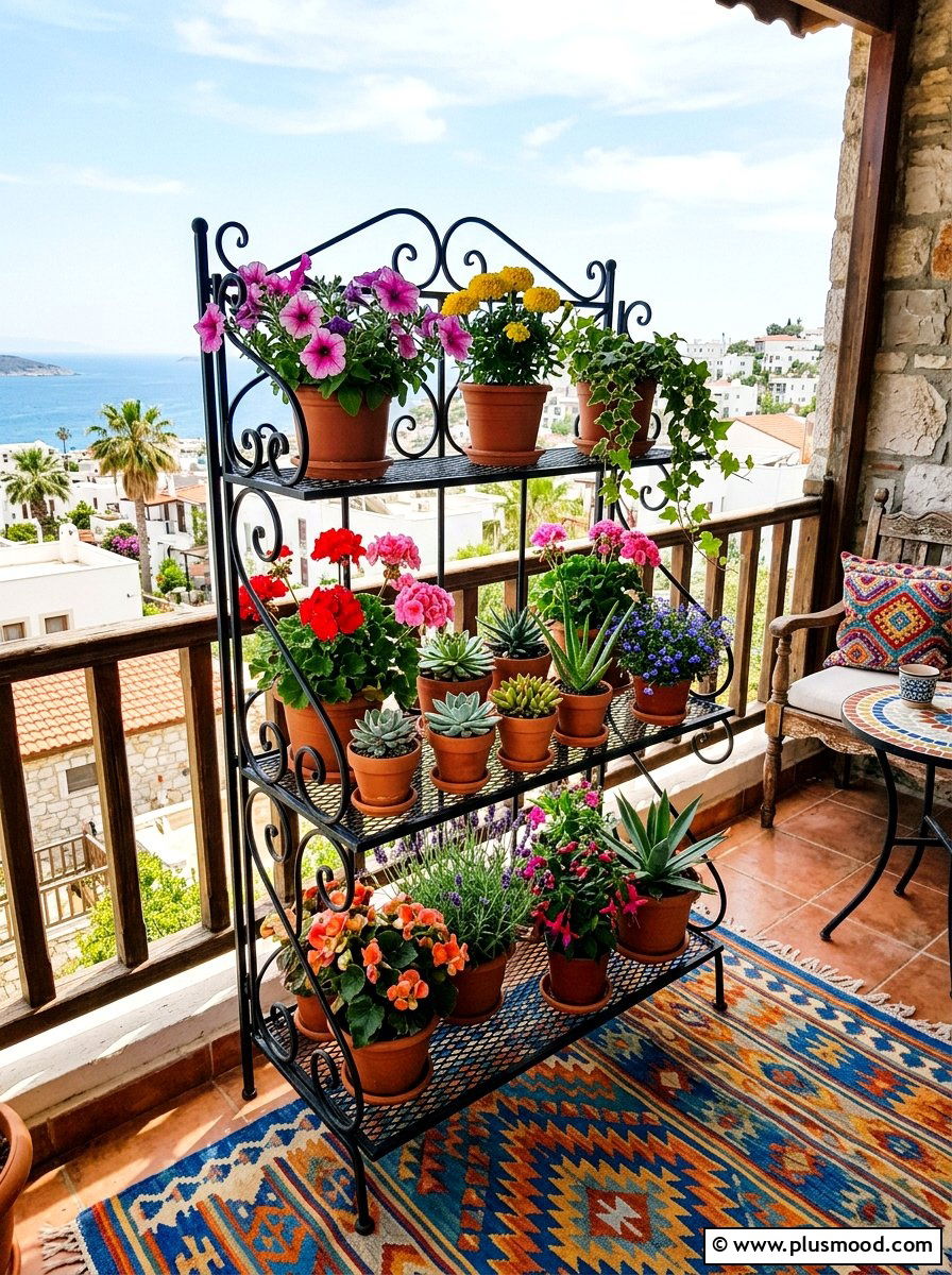 Tiered Plant Stand - 25 small backyard ideas for beginners