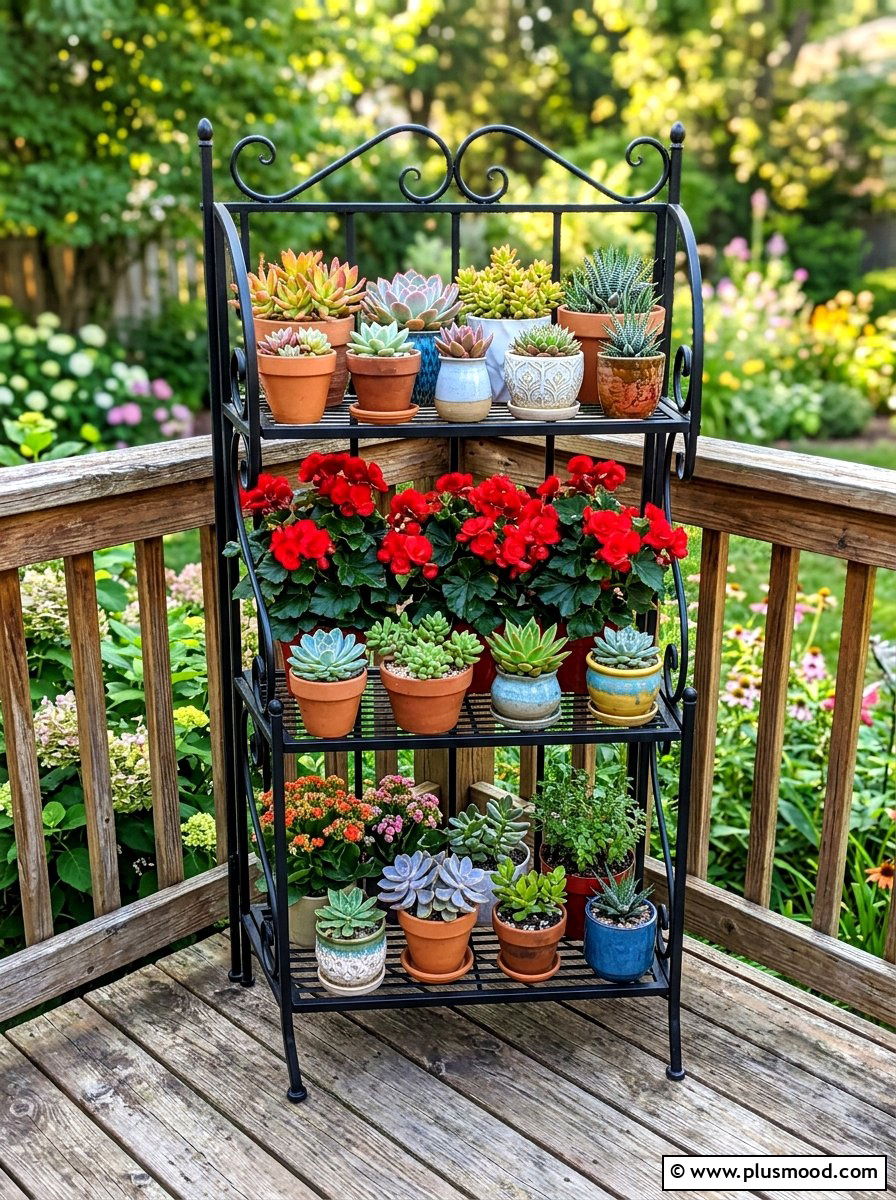 Tiered Plant Stand For Deck - 25 summer compact outdoor living ideas