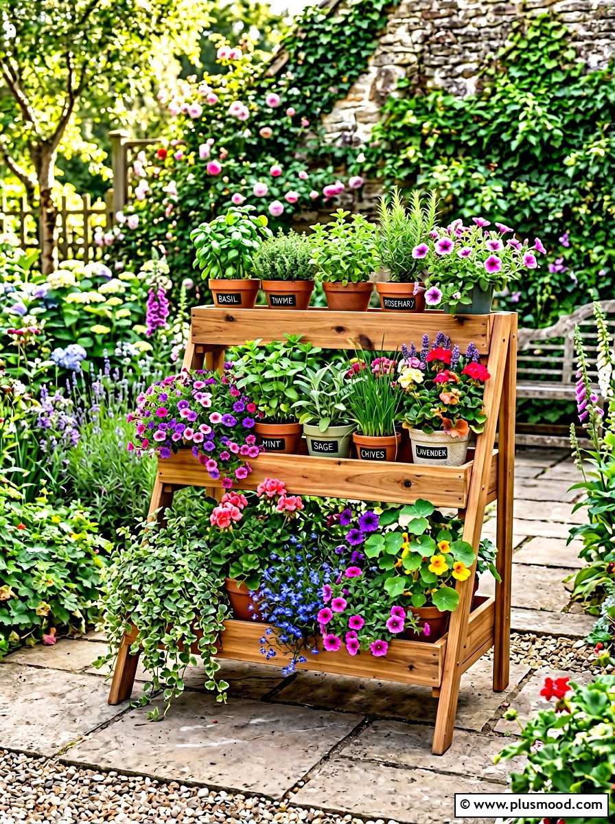 Tiered Plant Stand - 25 easy summer porch decorating ideas