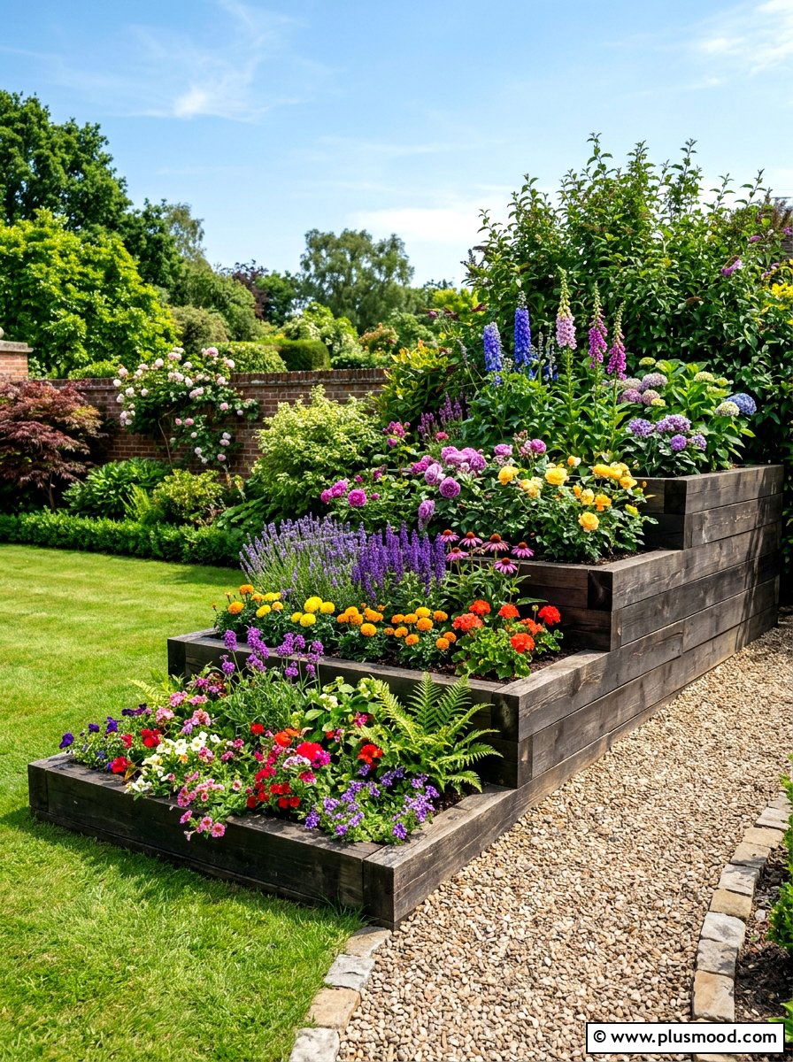 Tiered Planter Boxes - 25 small backyard ideas for privacy