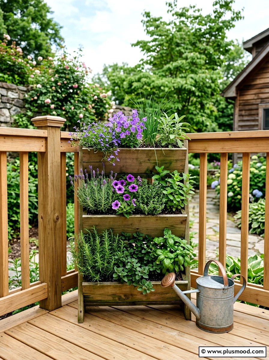 Tiered Planter Boxes - 25 summer small deck ideas for summer