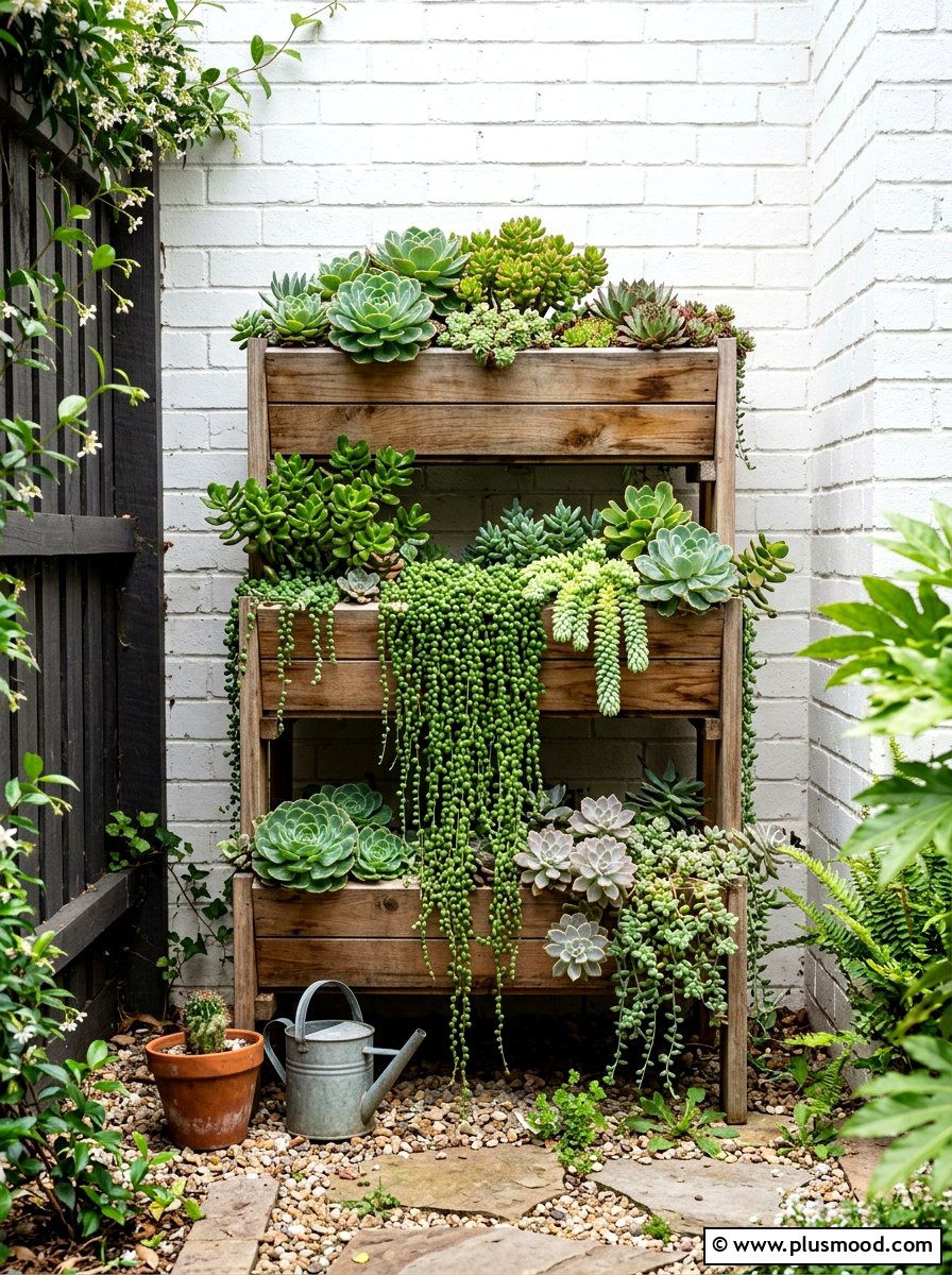 Tiered Planter For Small Backyard - 25 small backyard ideas with succulent garden