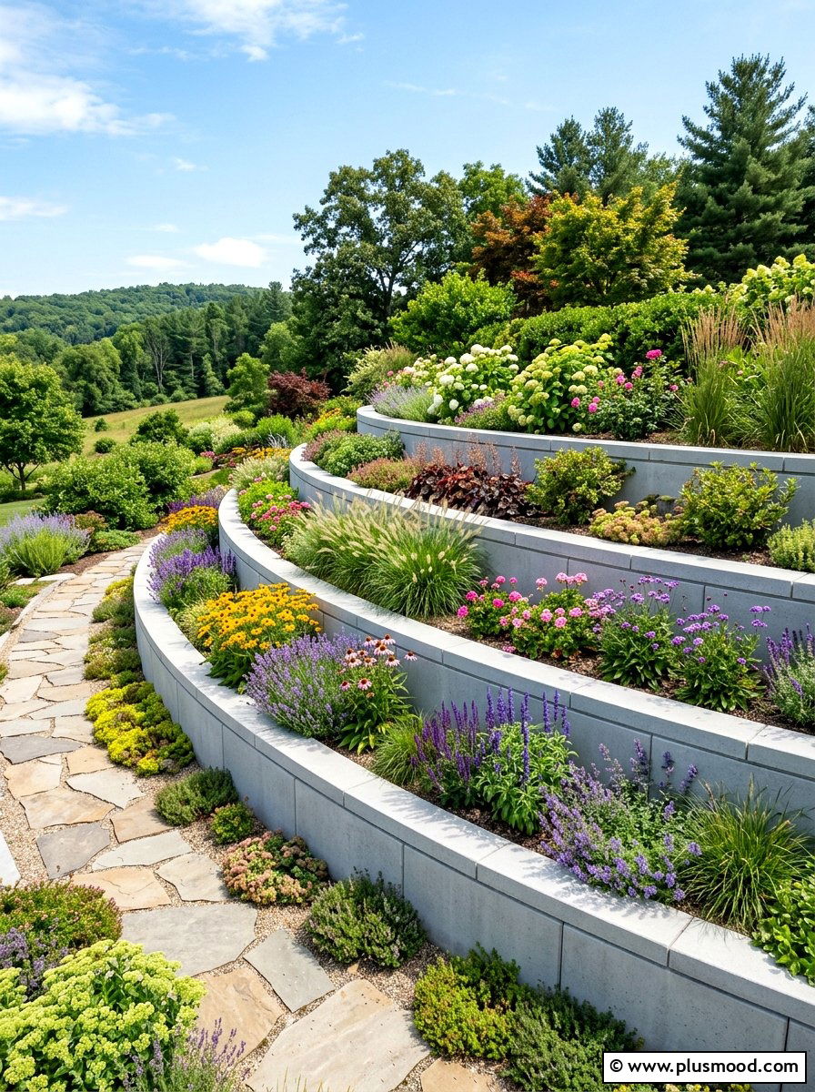 Tiered Retaining Wall - 25 small backyard ideas for contemporary homes