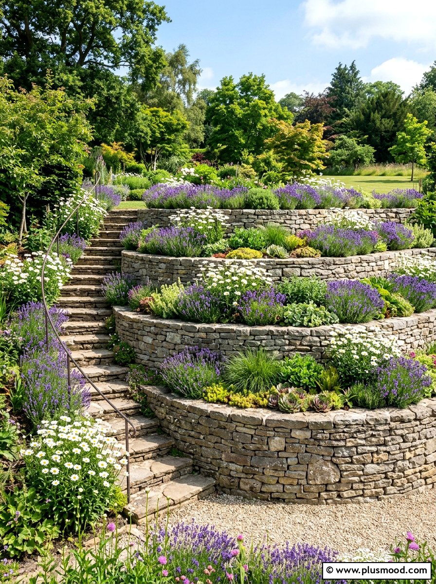 Tiered Retaining Wall Planters - 25 small backyard ideas for small families