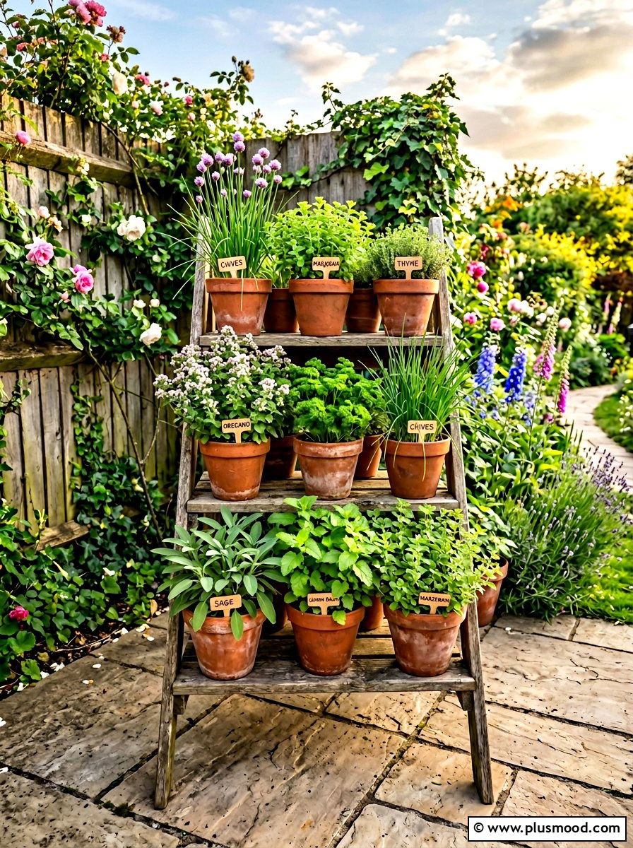 Tiered herb garden - 25 summer herb garden ideas