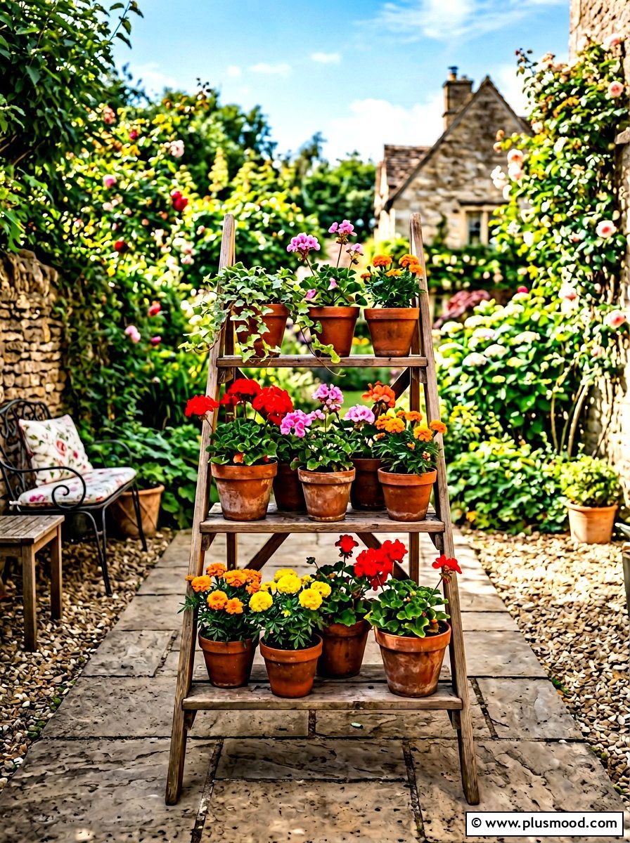 Tiered plant stand - 25 summer garden ideas for small spaces