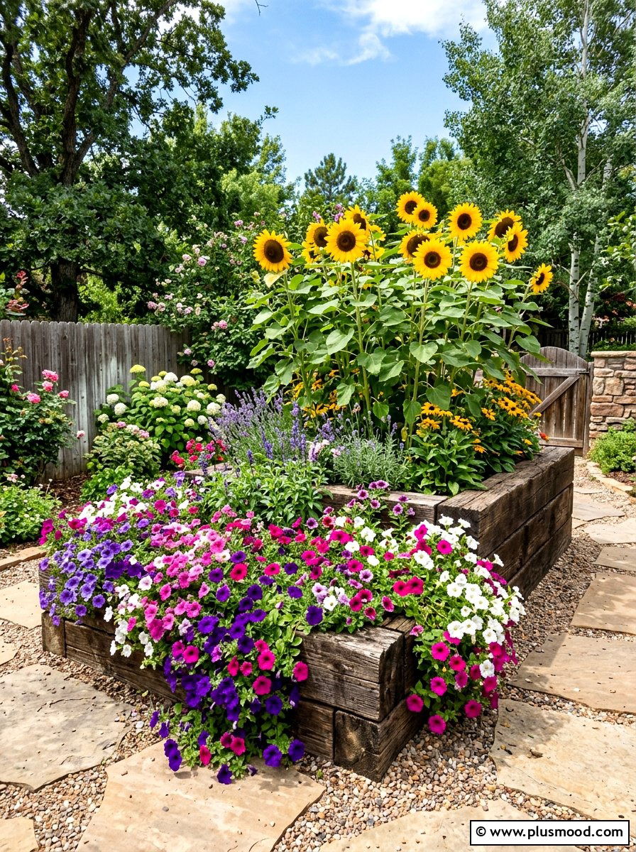 Tiered summer flower bed - 25 summer narrow flower bed ideas