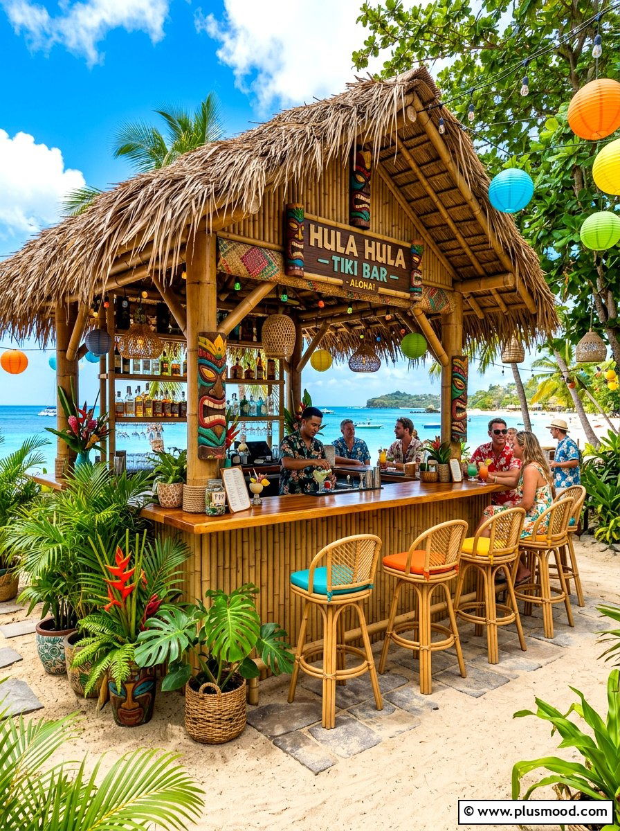 Tiki Bar Outdoor Space - 25 summer tropical garden ideas
