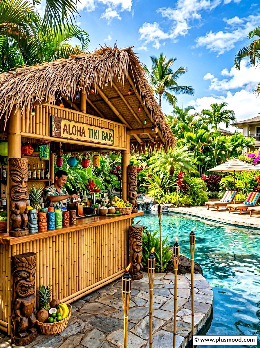 Tiki Bar Pool Setup - 25 summer pool party setup ideas