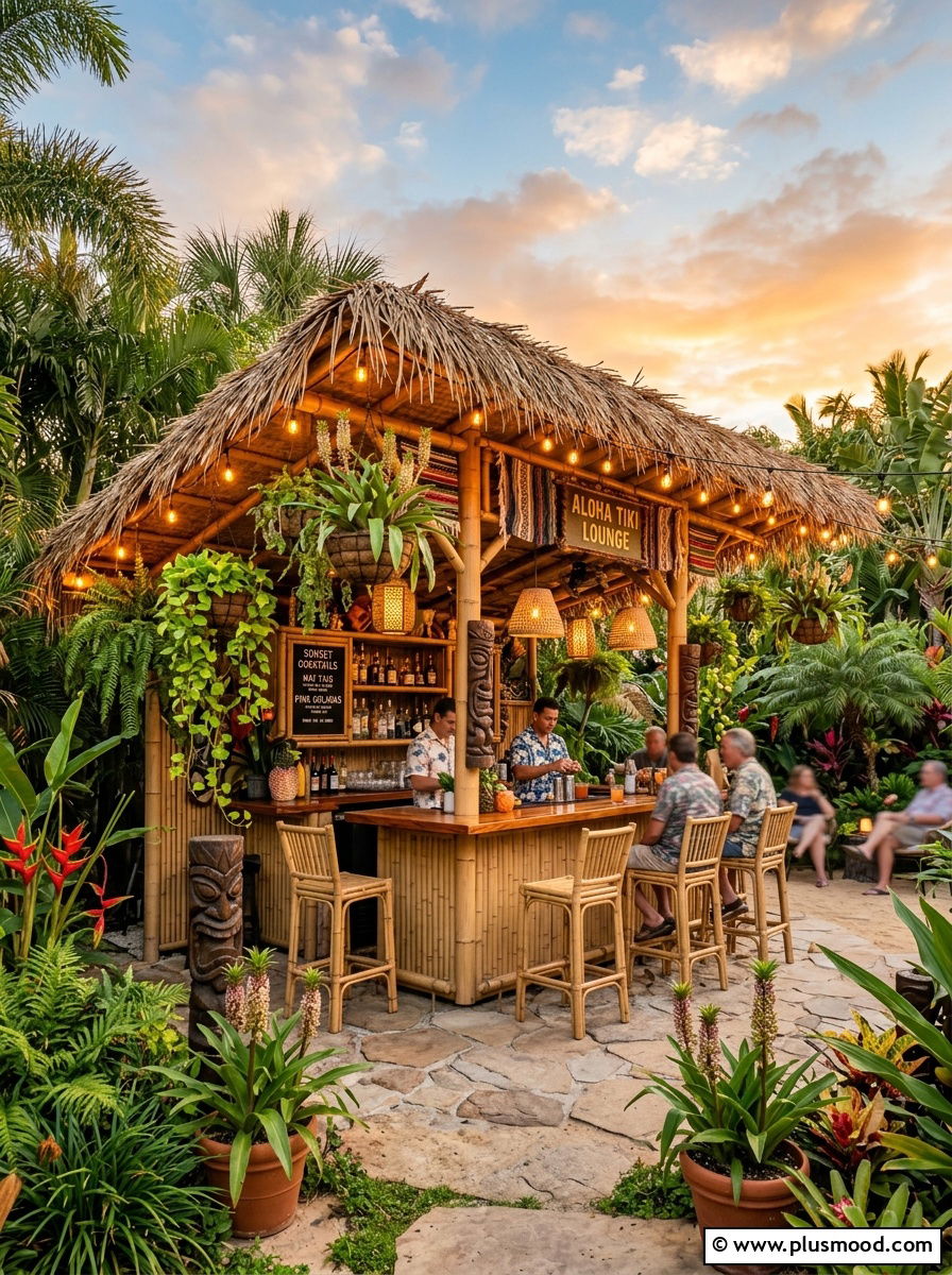 Tiki Bar Tropical Plant Decor - 25 outdoor garden decor ideas with tropical plants