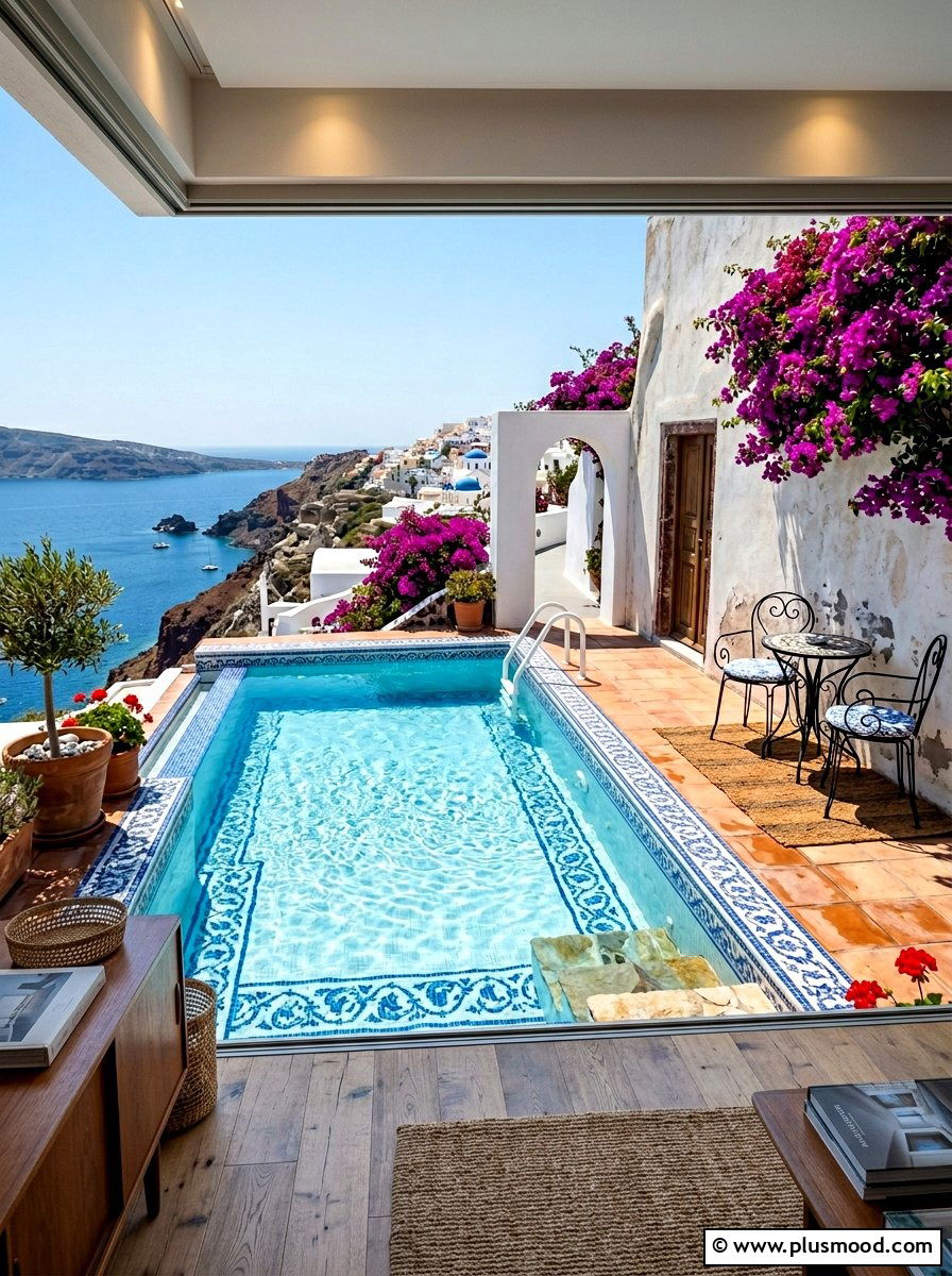 Tiled Mediterranean Pool - 25 summer backyard pool ideas