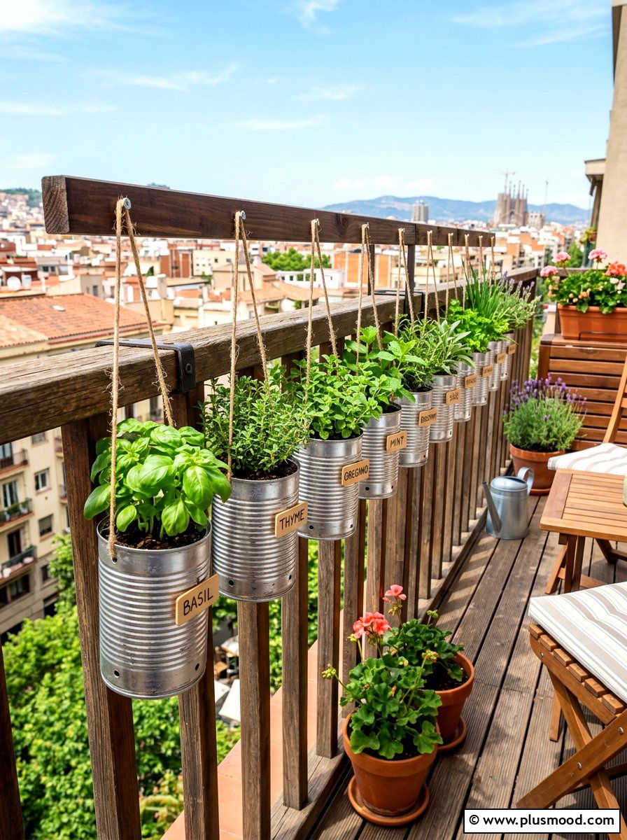 Tin Can Herb Planter - 25 budget summer garden ideas