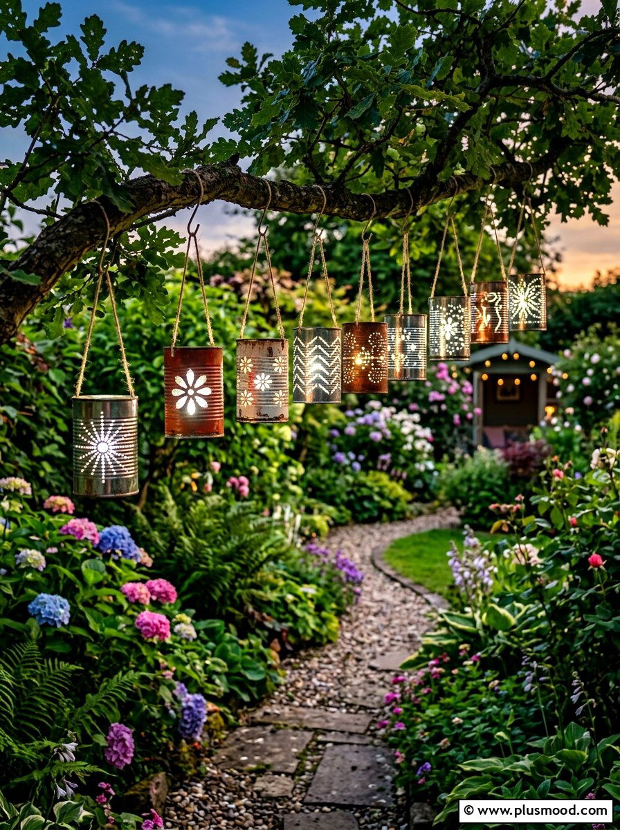 Tin Can Lanterns - 25 summer garden ideas on a budget