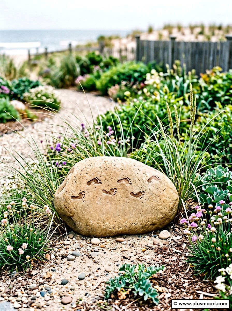 Tiny Sandy Footprints - 25 painted rock ideas with beach theme