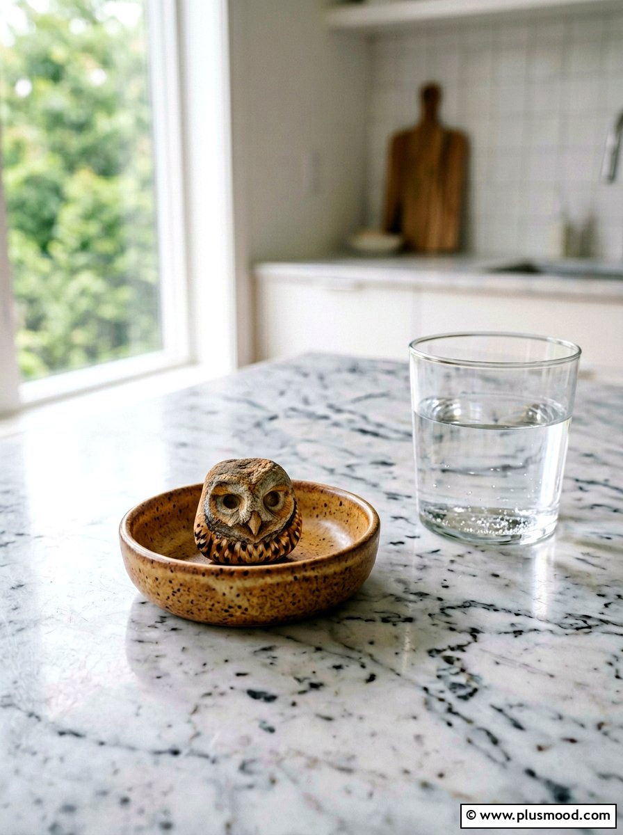 Tiny owl face - 25 painted rock ideas with owls