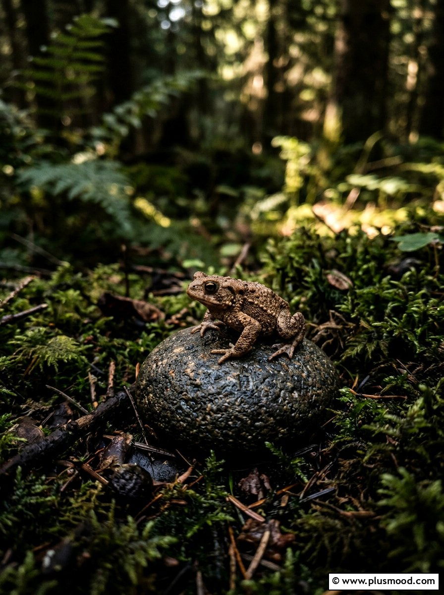 Tiny toad on pebble - 25 painted rock ideas with frog art