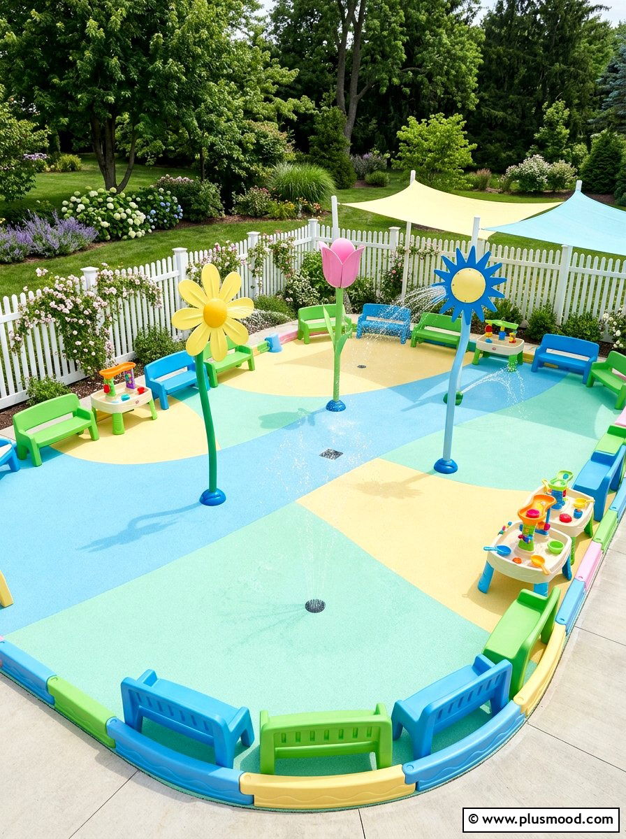 Toddler Splash Pad - 25 summer splash pad backyard ideas