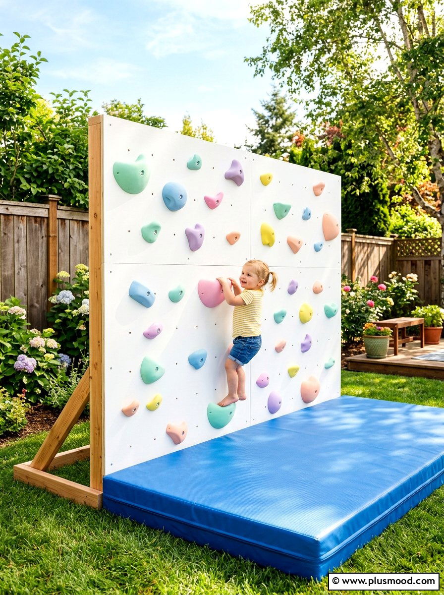 Toddler bouldering wall - 25 small backyard ideas with climbing wall