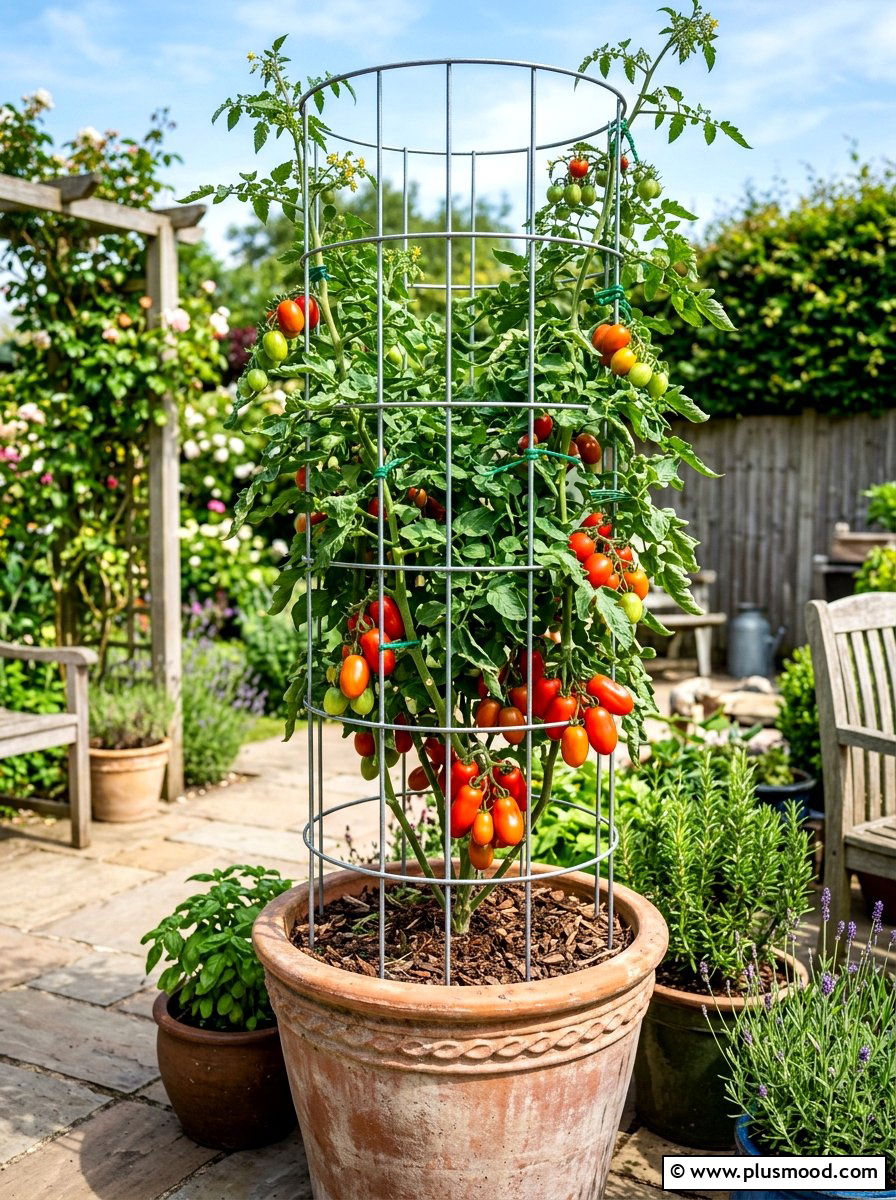 Tomato Cage Planter - 25 summer vegetable planter ideas