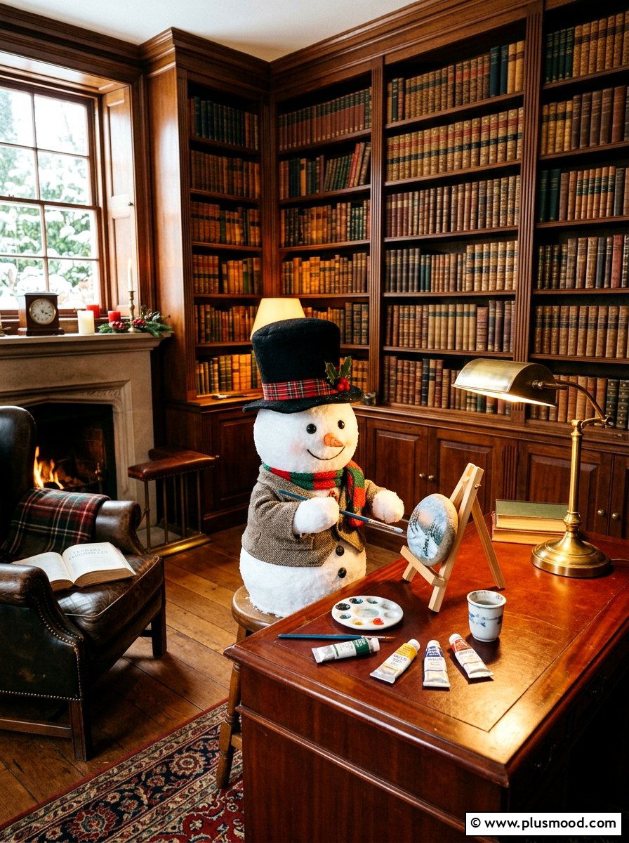 Top hat snowman painting - 25 painted rock ideas with snowman art