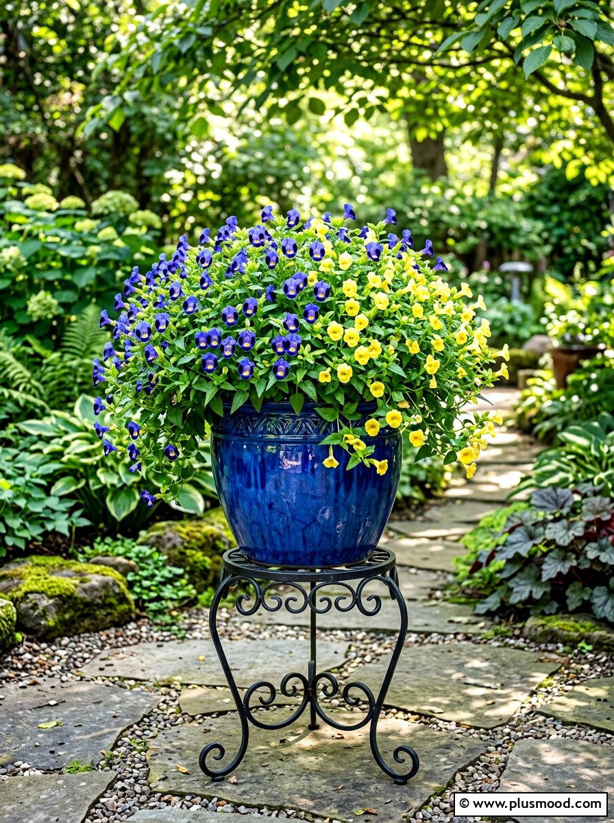 Torenia Flower Arrangement - 25 summer planter ideas for part shade