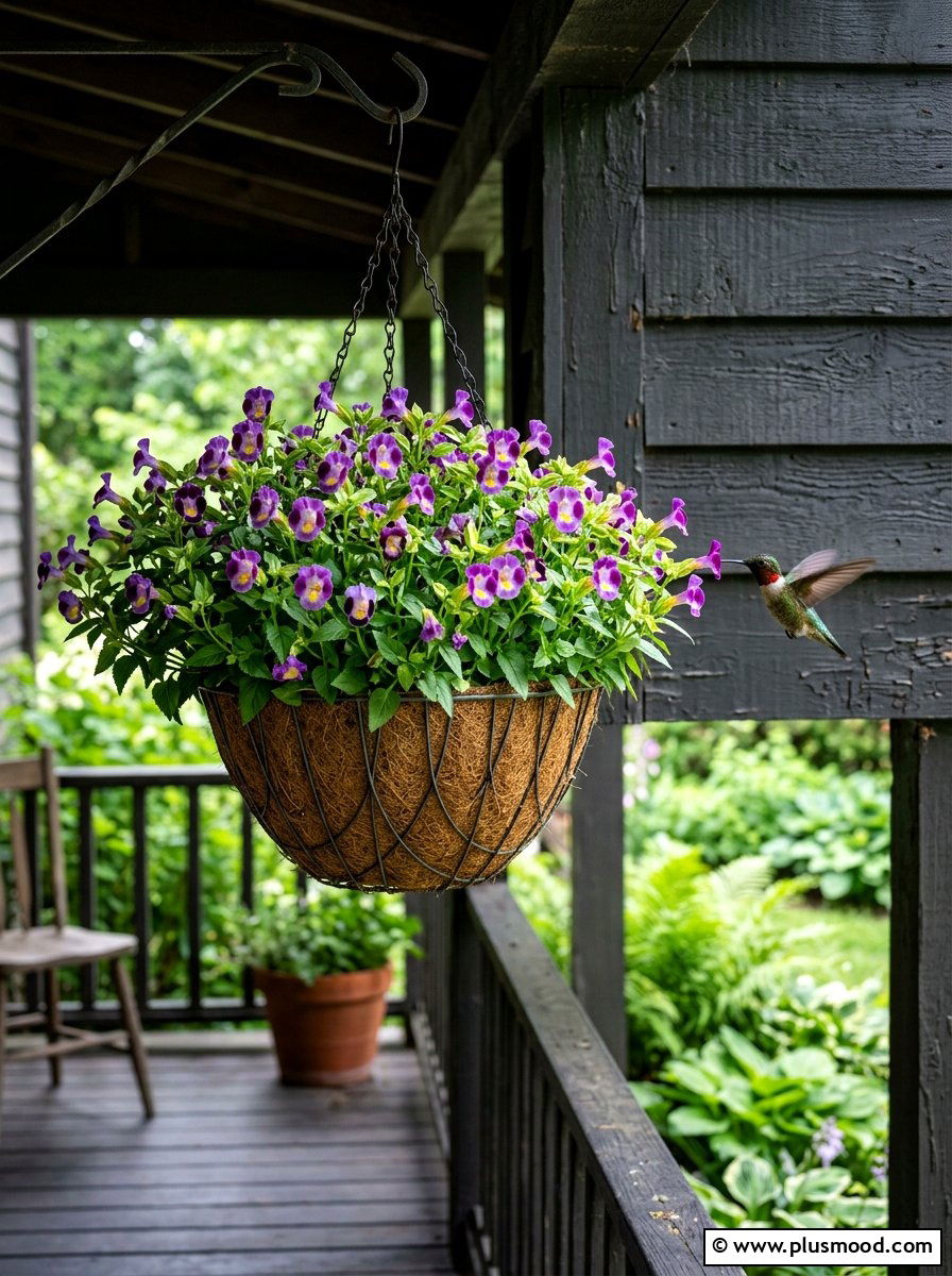 Torenia hanging basket - 25 summer hanging basket ideas for front porch