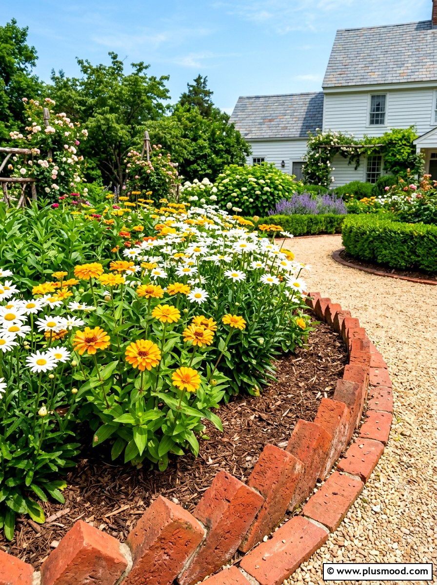 Traditional Brick Flower Bed Border - 25 summer flower bed border ideas