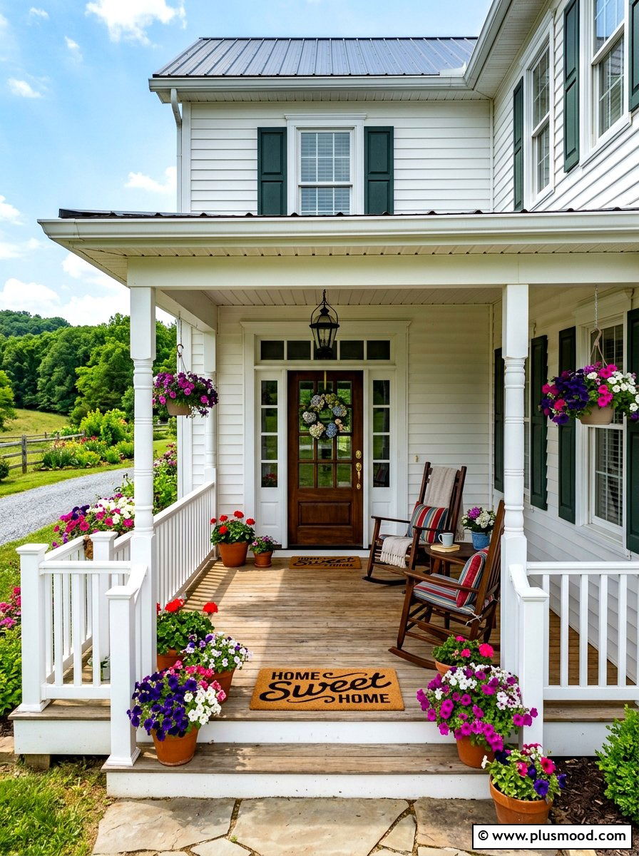 Traditional Farmhouse Front Porch - 25 summer farmhouse front porch ideas