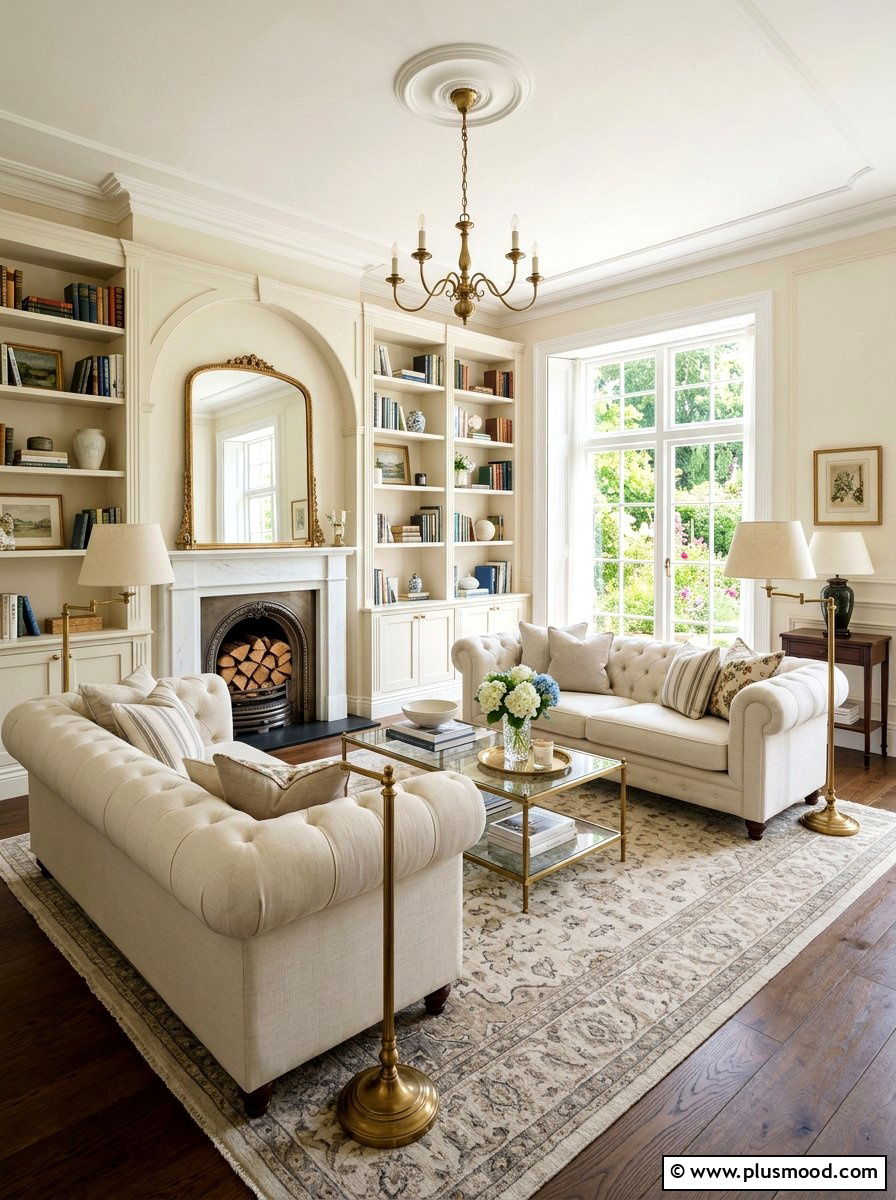 Traditional Living Room - 25 neutral summer living room ideas