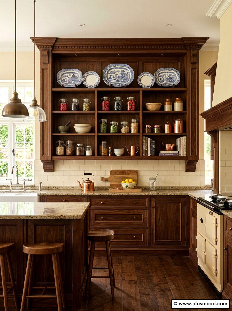 Traditional Summer Kitchen Wood Shelves - 25 summer open shelf summer kitchen ideas