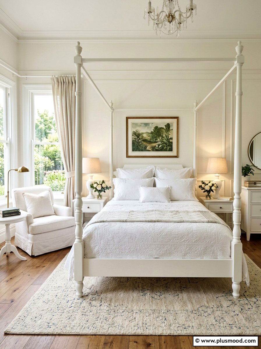 Traditional White Bedroom - 25 white summer bedroom ideas