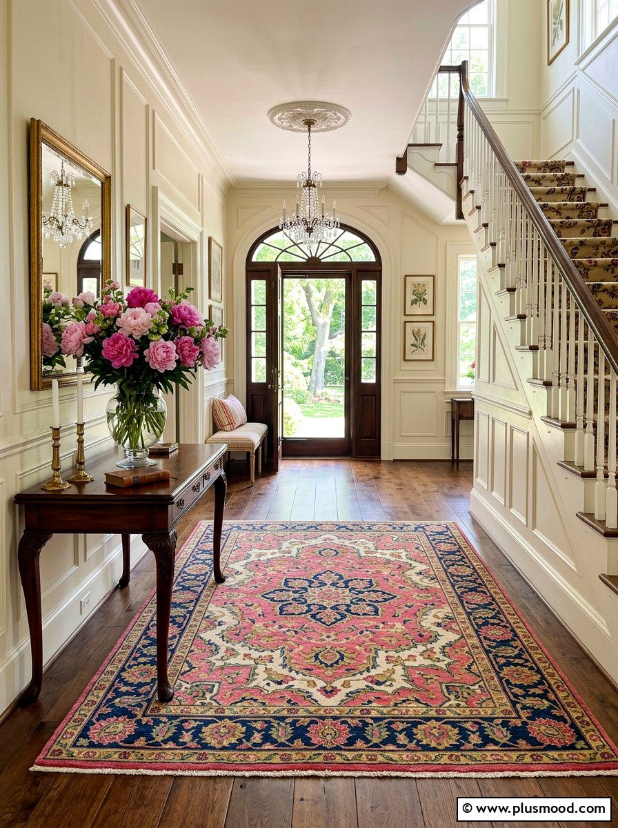 Traditional airy floral foyer - 25 summer entryway decor ideas