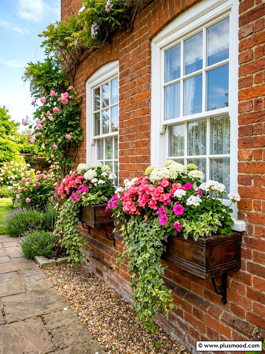 Traditional summer bloom window box - 25 summer backyard planter ideas