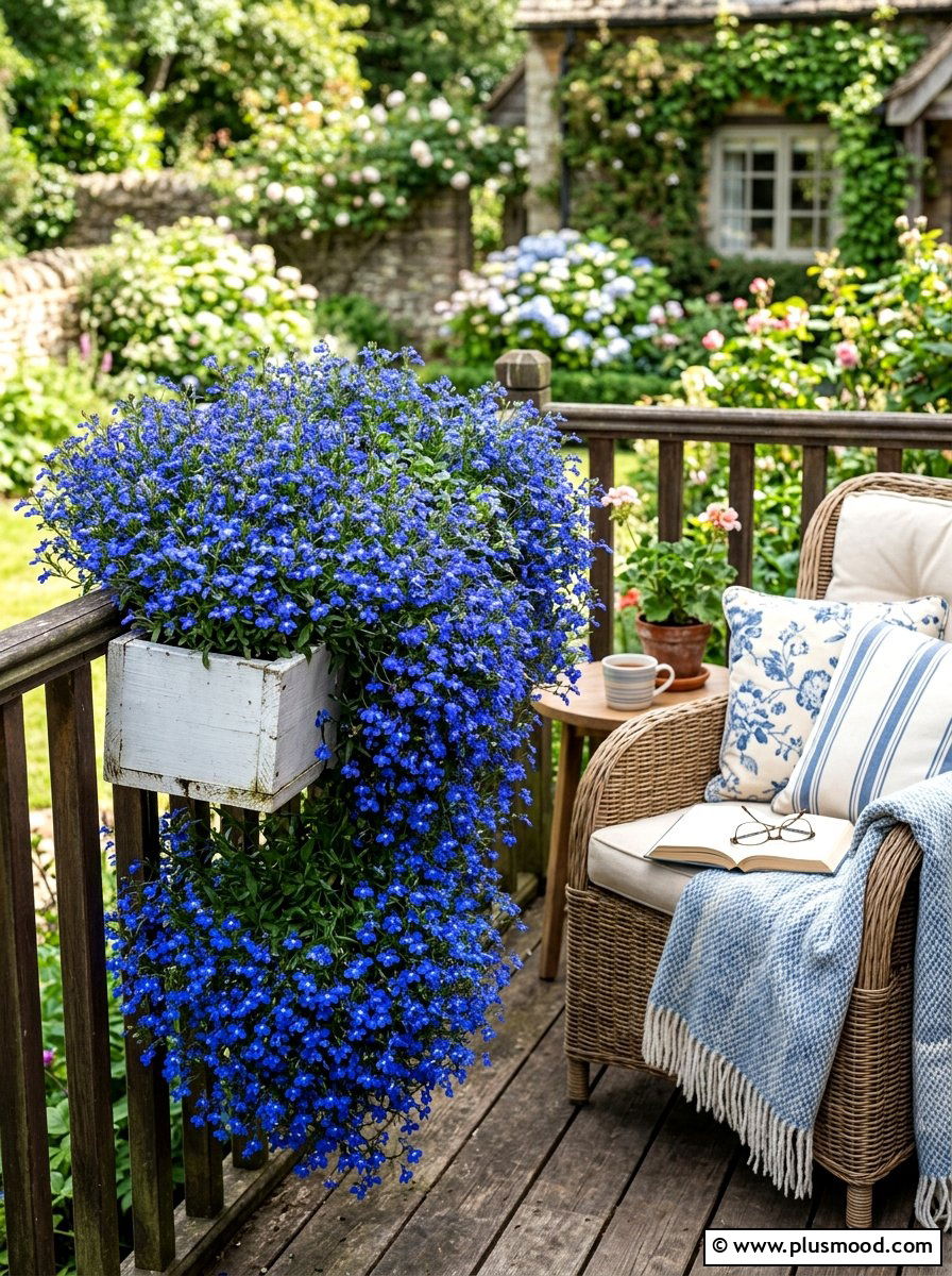 Trailing Lobelia Blue - 25 summer patio planter ideas