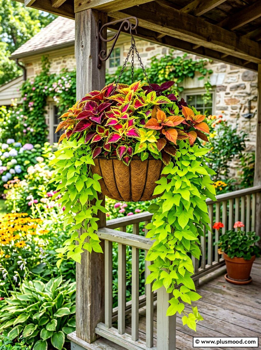 Trailing Plant Basket - 25 summer colorful planter ideas