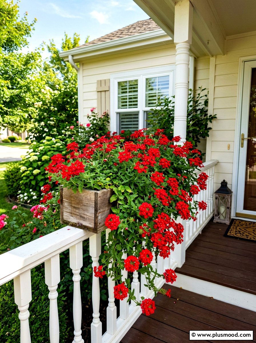 Trailing Verbena Pot - 25 late summer porch planter ideas
