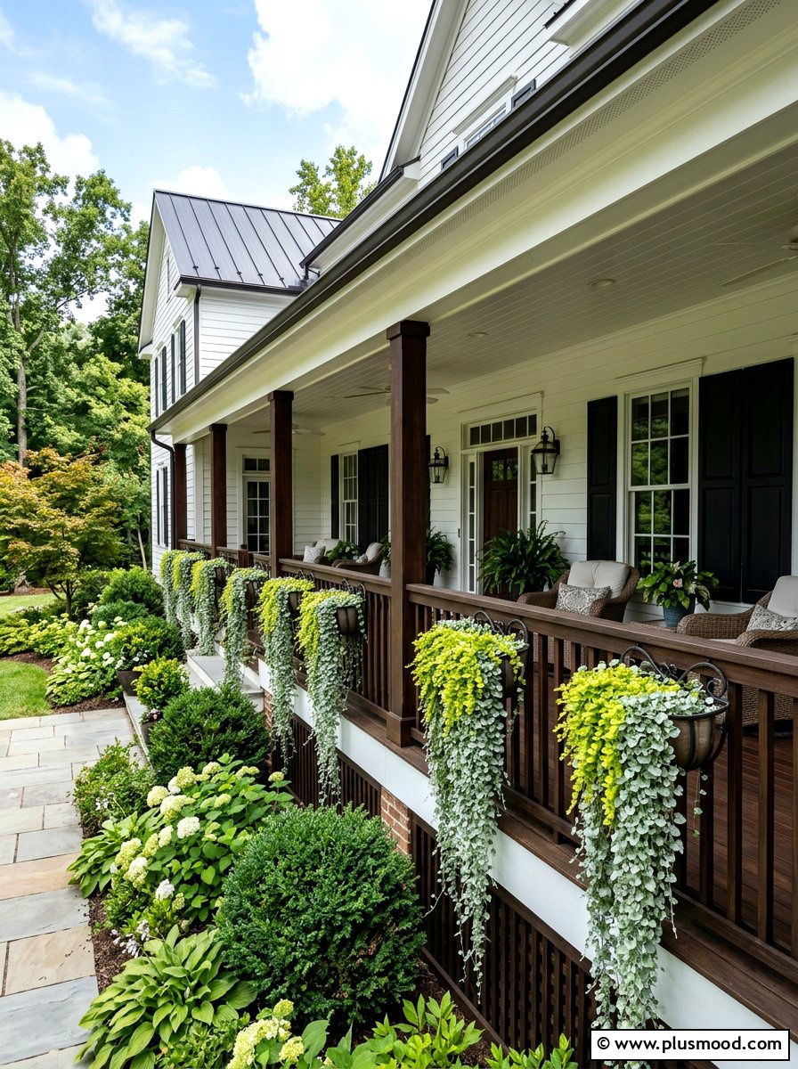 Trailing Vine Hanging Pot - 25 summer curb appeal planter ideas