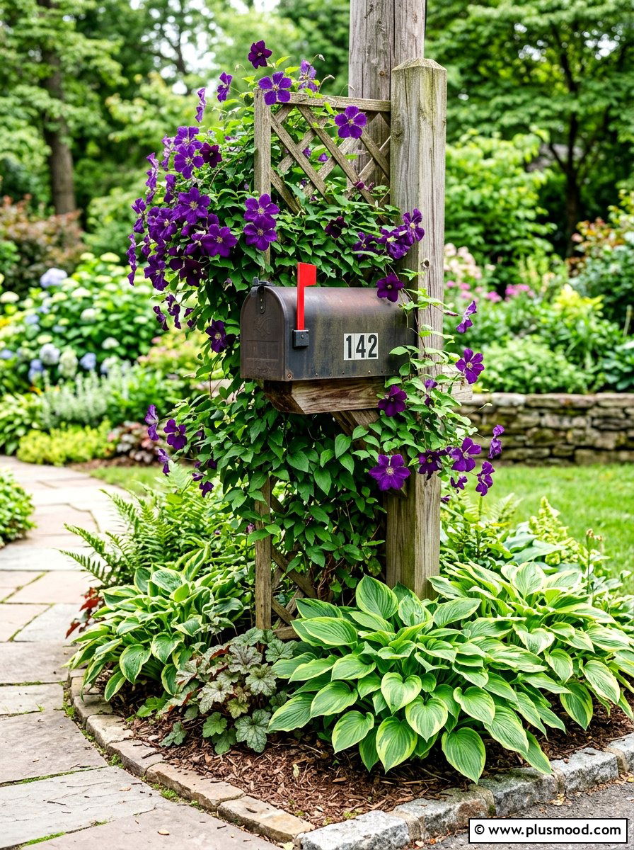 Trailing Vine Mailbox Surround - 25 summer mailbox planter ideas
