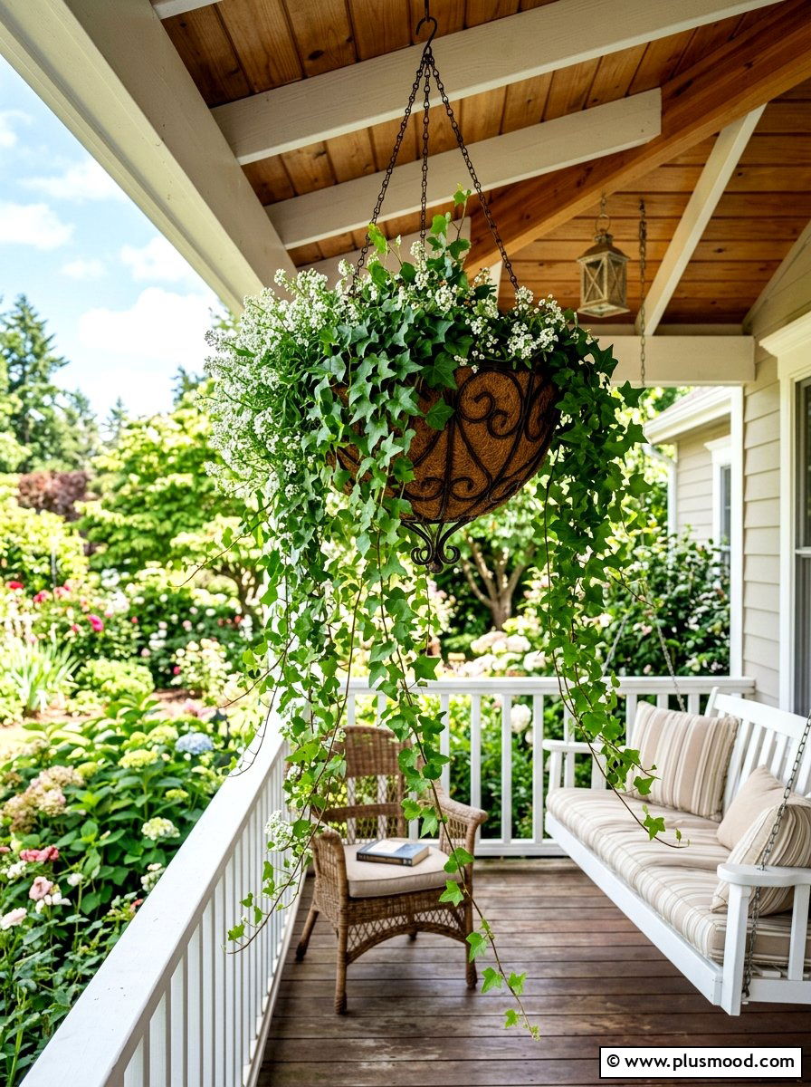 Trailing ivy pot - 25 summer to fall front porch planter ideas
