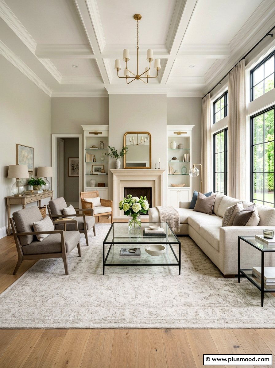 Transitional Living Room - 25 neutral summer living room ideas
